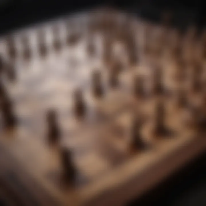 Strategic chessboard setup with intricate pieces