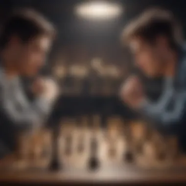 Two friends engrossed in a competitive chess match on their iPhones