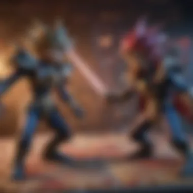 Dynamic Duel in the Yu-Gi-Oh! PC Game A vibrant digital duel scene showcasing iconic Yu-Gi-Oh! characters engaging in a strategic battle on PC.