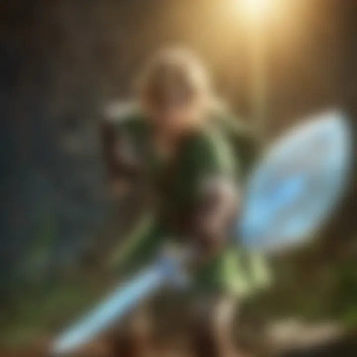 Ethereal depiction of Link in action