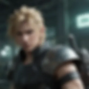 Iconic Game Franchise Final Fantasy VII Remake logo on futuristic background