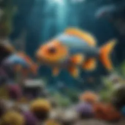 A colorful underwater scene showcasing the vibrant world of fish eating games.