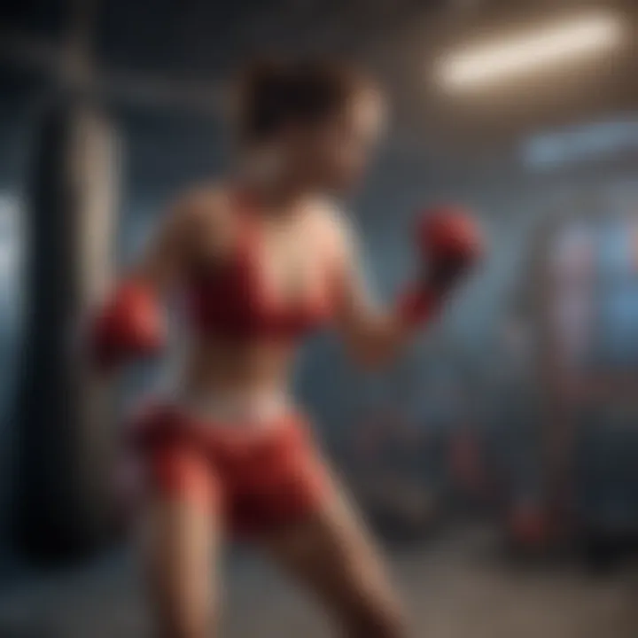 Dynamic fitness boxing gameplay on mobile screens