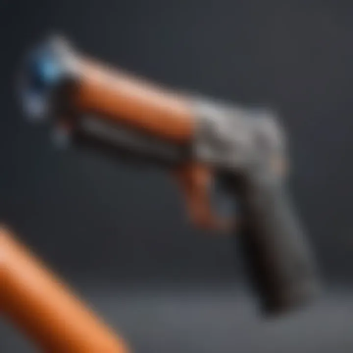 Abstract digital artwork illustrating the Fortnite pistol nerf gun's impact on mobile gaming