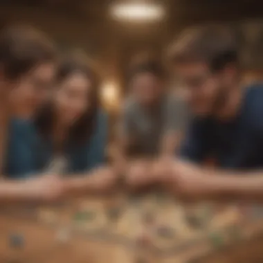 Friendly Competition Friends enjoying a competitive board game on their devices