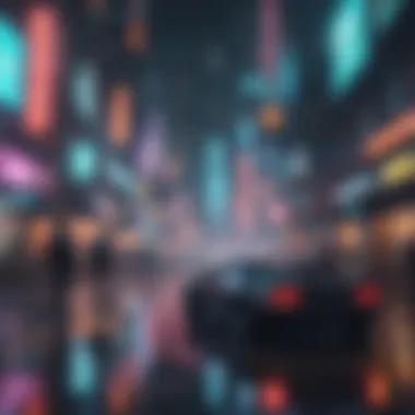 Futuristic cyberpunk cityscape