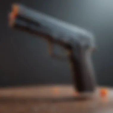 Abstract Representation: Balancing Game Mechanics with Fortnite's Nerf Abstract representation of game mechanics balancing in the context of the Fortnite pistol nerf gun