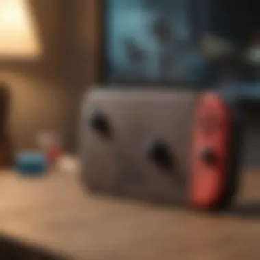 Nintendo Switch console with Gang Beasts game logo displayed prominently