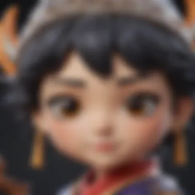 Close-up of a detailed Genshin Impact character Funko Pop figure