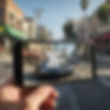 Sleek iPhone displaying GTA V Online features