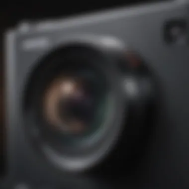 Close-up of a Samsung phone's camera showcasing its lens