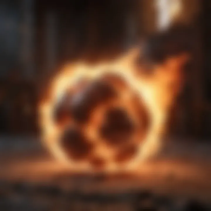 Kirby engulfed in flames showcasing fiery power