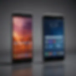 A side-by-side comparison of large smartphones showcasing their dimensions and design
