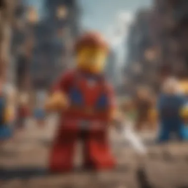 Epic battle scene in LEGO Marvel game on Nintendo Switch