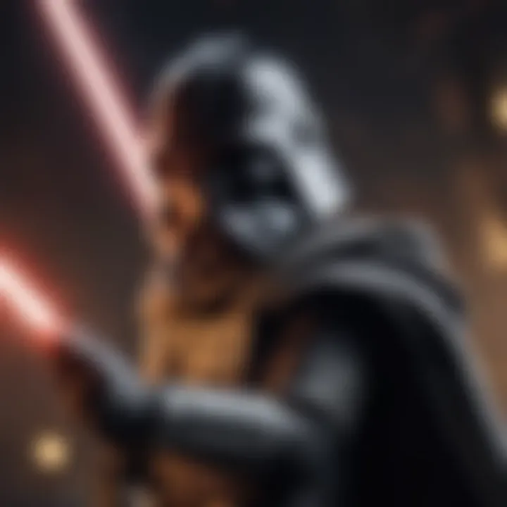 Mysterious Figure wielding Lightsaber