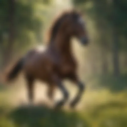 Majestic Stallion Galloping through Meadow