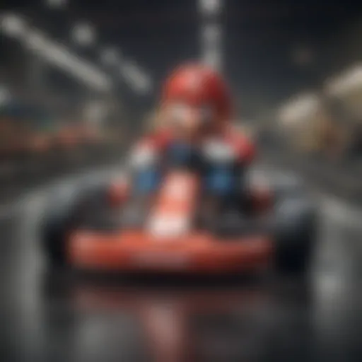 A Mario Kart Live Cart racing on a track