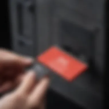 Inserting a Micro SD Card into Nintendo Switch Micro SD card insertion into Nintendo Switch