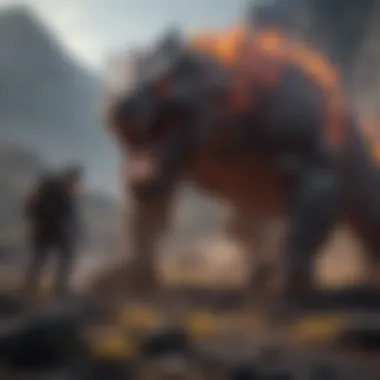 Volcanic Beast Hunt Legendary beasts in a volcanic landscape