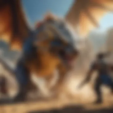 Intense Combat Sequences Epic battle scene in Monster Hunter Stories