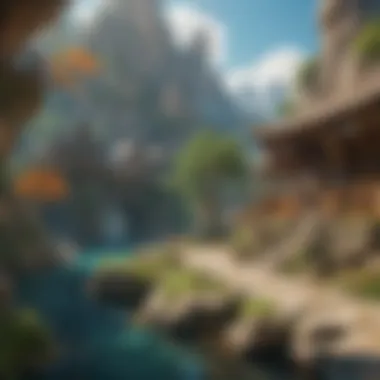 Enchanting Fantasy Setting Fantasy world landscape in Monster Hunter Stories