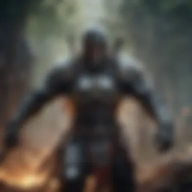 Epic Fantasy Warrior Clash Mystical fantasy warrior in battle