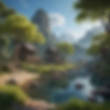 Enchanting Landscapes Mystical landscapes of the world of Genshin Impact on computer