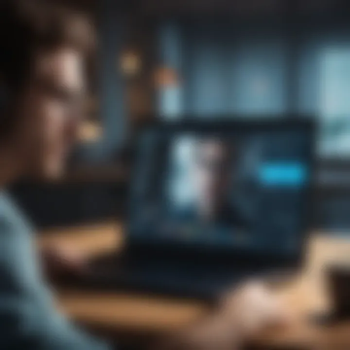 Person using Skype on a laptop
