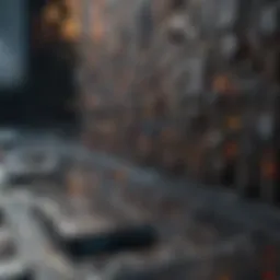 An abstract representation of pocket code technology in mobile gaming.