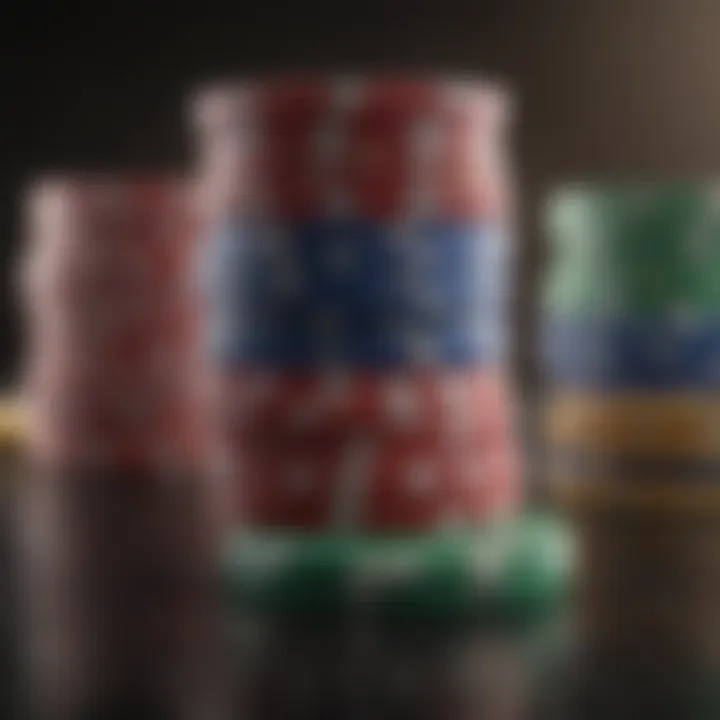 Poker Chips Stacked in Winning Formation