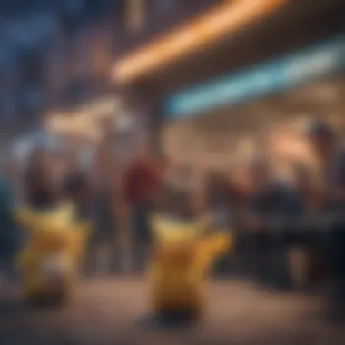 Community Engagement in the Pokémon Universe A group of players engaging with Pokémon games at an event