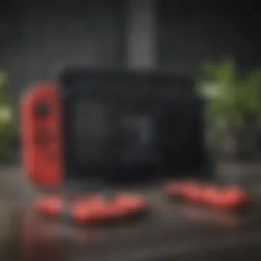 Nintendo Switch Console Display Nintendo Switch console with controllers