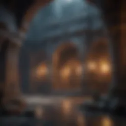 A captivating view of the Raziel Dungeon Arena showcasing its intricate dungeon design