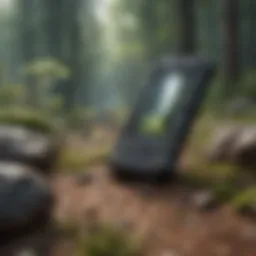 Durable rugged cell phone in nature