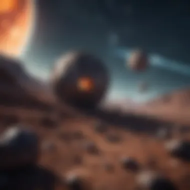 Starry sky with planets and asteroids in a space game on iPhone