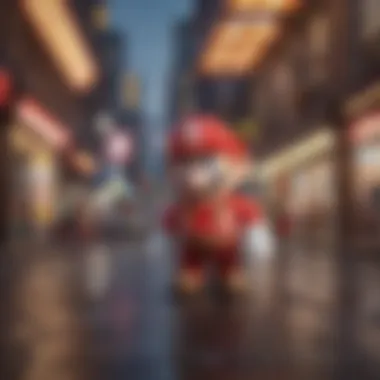 Futuristic Interpretation of Amiibo Cards Illustration of Super Mario Odyssey Amiibo cards in a futuristic setting