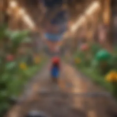 Immersive World Creation Illustration depicting the immersive world created by Amiibo cards in Super Mario Odyssey