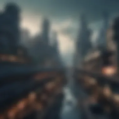 Technologically advanced cityscape in Final Fantasy VII: Crisis Core