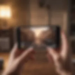 A serene gaming environment showcasing a mobile device with ad-free games displayed