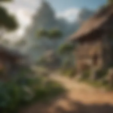 Diverse Environments in Mobile MMORPGs A vibrant in-game landscape showcasing diverse environments and character designs in mobile MMORPGs