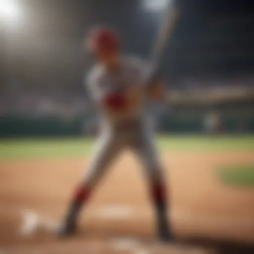 Baseball player executing a switch-hit