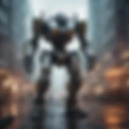 Futuristic mech in a mobile gaming environment