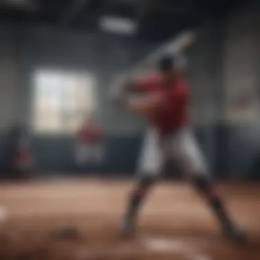 A high-tech training facility featuring advanced equipment that analyzes batting techniques and player performance metrics.