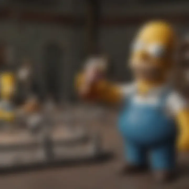 Screenshot of gameplay featuring iconic Simpsons characters