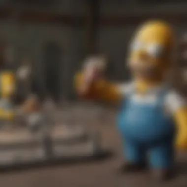 Gameplay Mechanics in The Simpsons Video Game Screenshot of gameplay featuring iconic Simpsons characters