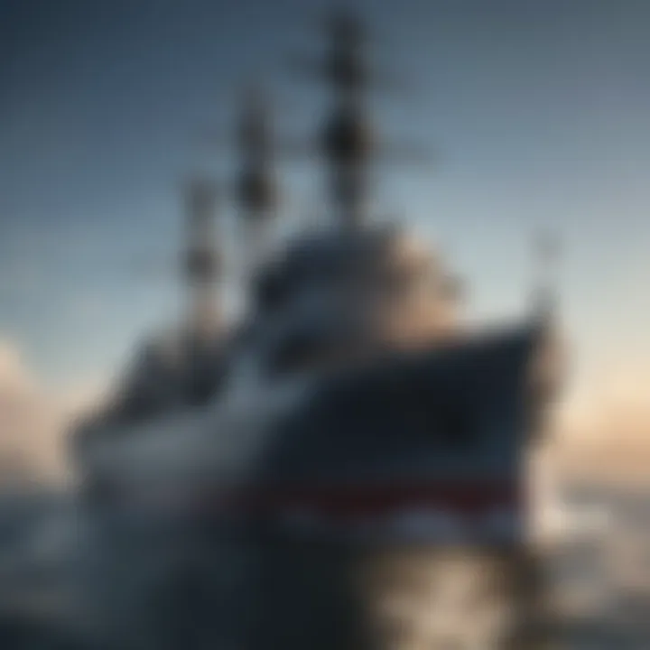 Screenshot of an immersive warship game featuring stunning graphics