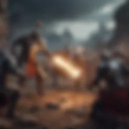 A captivating scene from a strategic turn-based game depicting a fantasy battle.