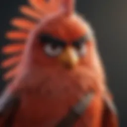Illustration of Red, the iconic character from Angry Birds