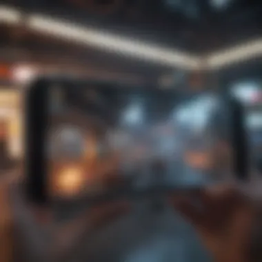 Futuristic Mobile Gaming Experience Illustration of futuristic mobile gaming experience