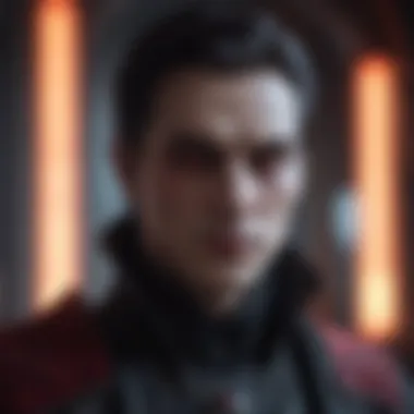 Gothic Enigma Gothic vampire character with glowing red eyes